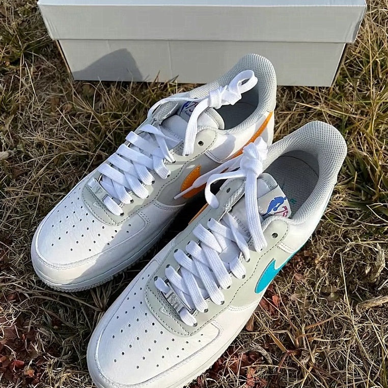 Nike NBA x Nike Air Force 1 Low “Fiesta” Carnival NBA 75th Anniversary White Blue Yellow White Purple Black Grey Red