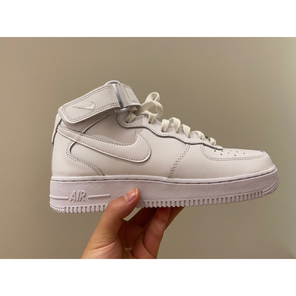 Nike Air Force 1 Mid '07 Original High Top Sports Men's Casual Women's Shoes Pure White "Pure Black" Red Hook