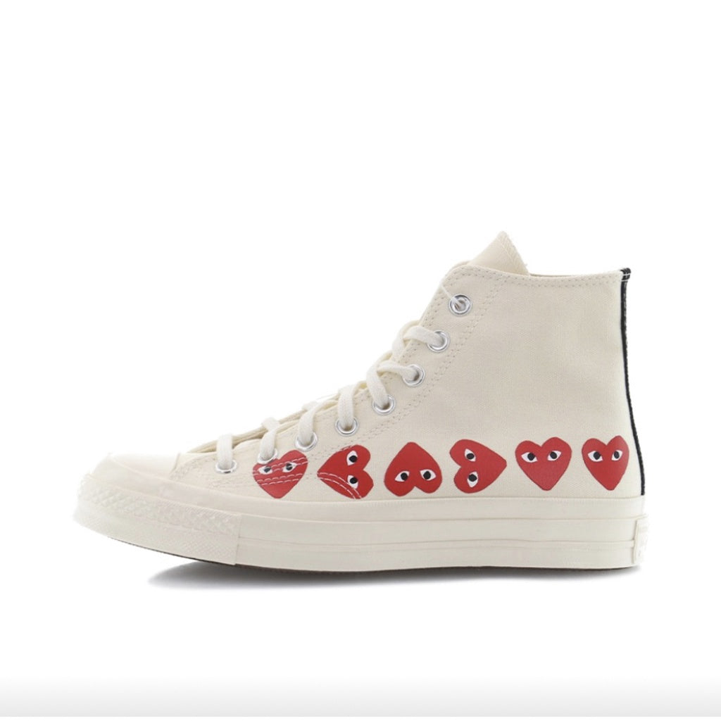 Converse CDG X 1970s play x jointly High top casual men's and women's canvas shoes black and white