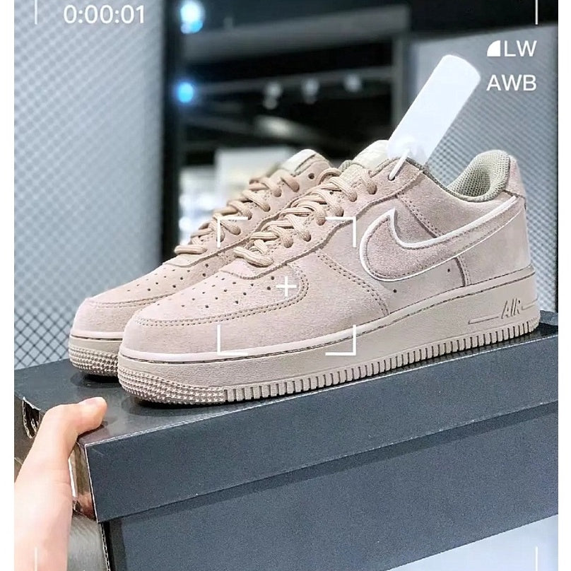 Nike Air Force 1 '07 LV8 Suede Low Top Casual Sneakers Deerskin Grey Black "Grey" Pink