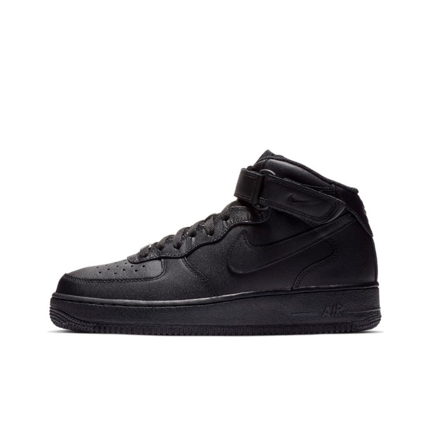 Nike Air Force 1 Mid '07 Original High Top Sports Men's Casual Women's Shoes Pure White "Pure Black" Red Hook