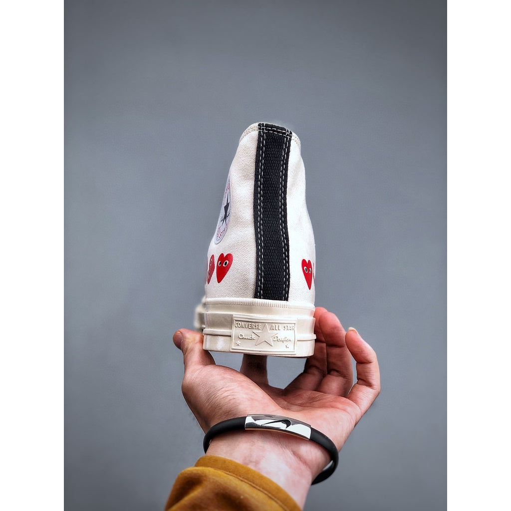 Converse CDG X 1970s play x jointly High top casual men's and women's canvas shoes black and white