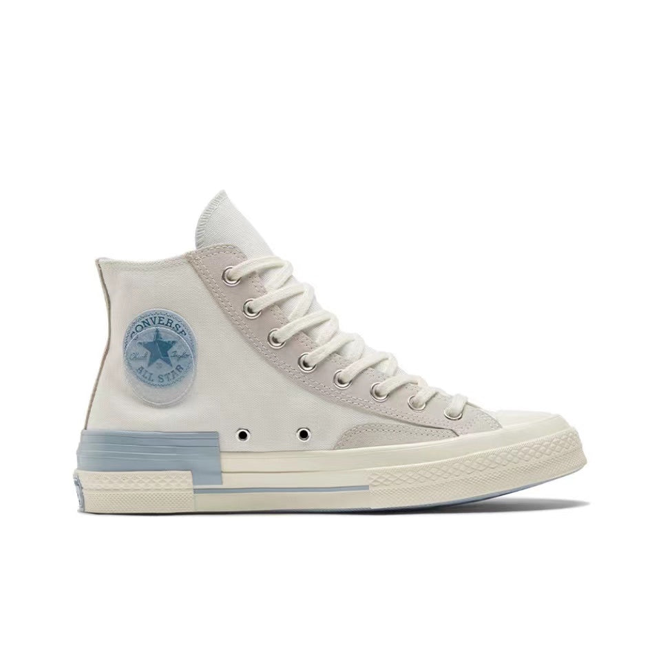 Converse chuck Taylor allstar 1970s crystal standard stitching structure patch high-top casual canvas shoes blue pink