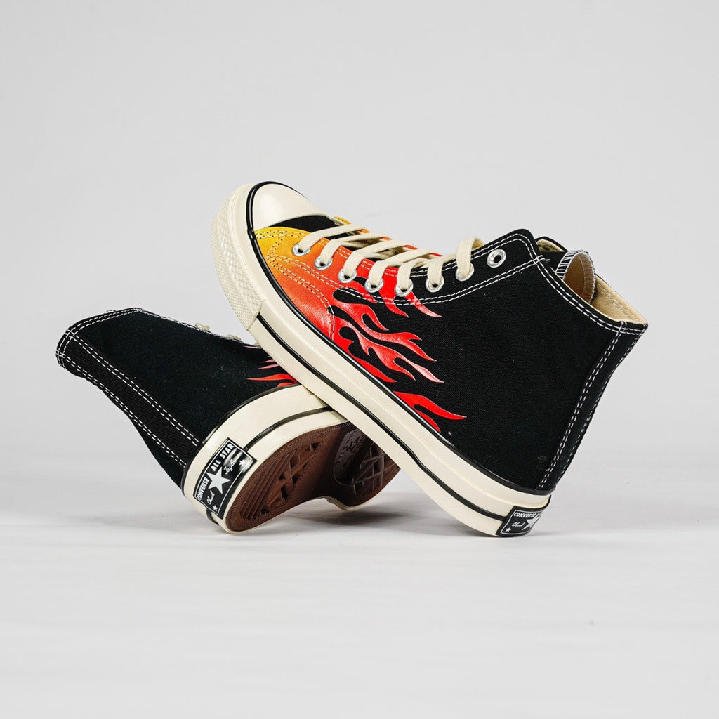 Converse Chuck 1970s OX Flame High Top Low Top Canvas Shoes Unisex 165024C 167813C Converse Sepatu canvas atas tinggi kasut