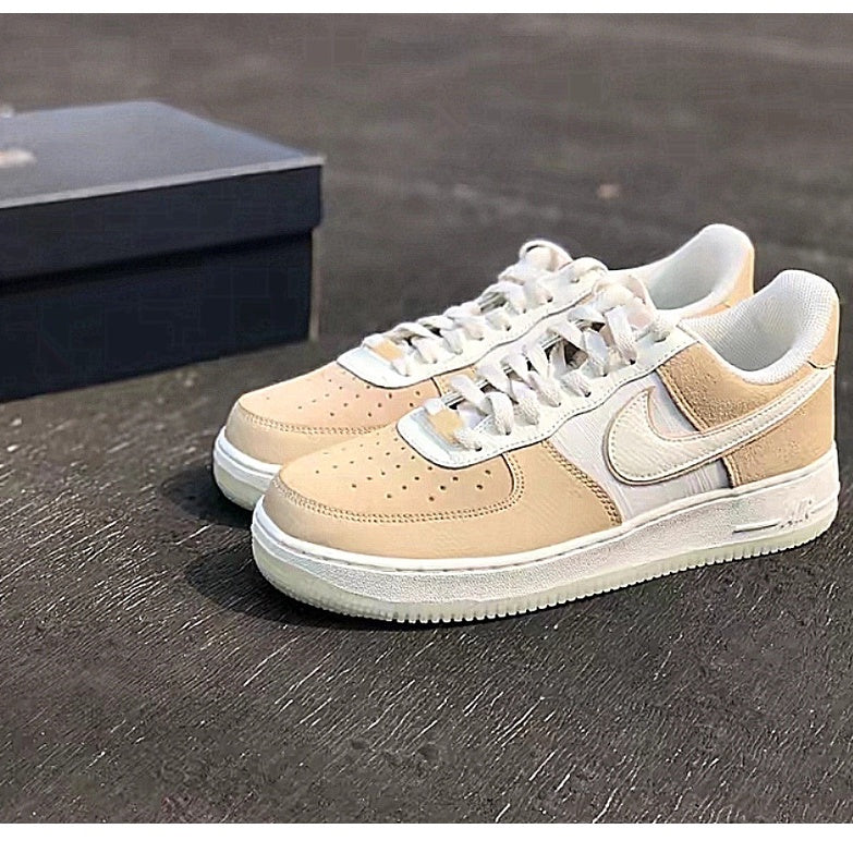 Nike Air Force 1 07 AF1 Air Force One Low Top Sneakers Light Blue Light Grey Khaki