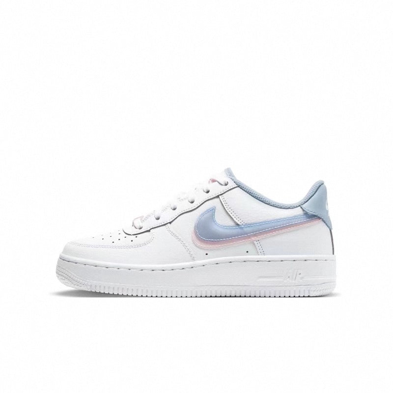 Nike Air Force 1 AF1Nike Air Force One Women's White Blue Pink 'White Red Black Double Hook Stitching Casual Shoes