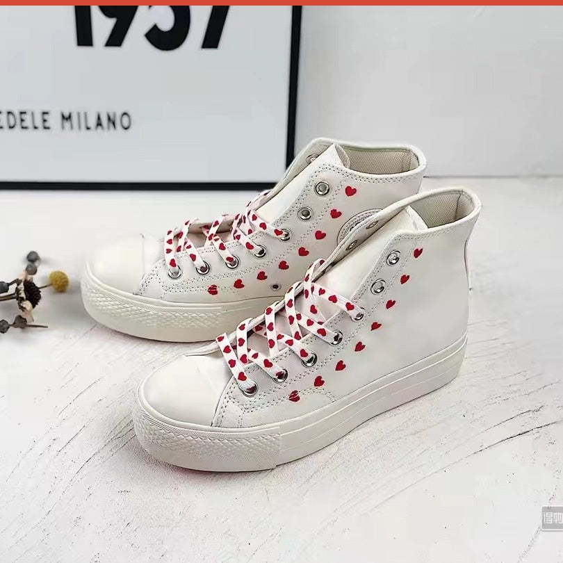 Converse Chuck Taylor All Star Flower Embroidered High-Top Canvas Shoes Heart Embroidered Couple Shoes A02201C A01599c