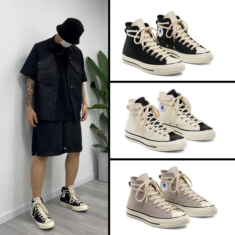 Converse 1970s classic black and white gray hit color high-top canvas shoes FOG joint couple casual shoes sports shoes