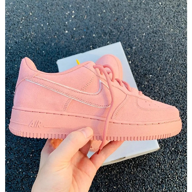 Nike Air Force 1 '07 LV8 Suede Low Top Casual Sneakers Deerskin Grey Black "Grey" Pink