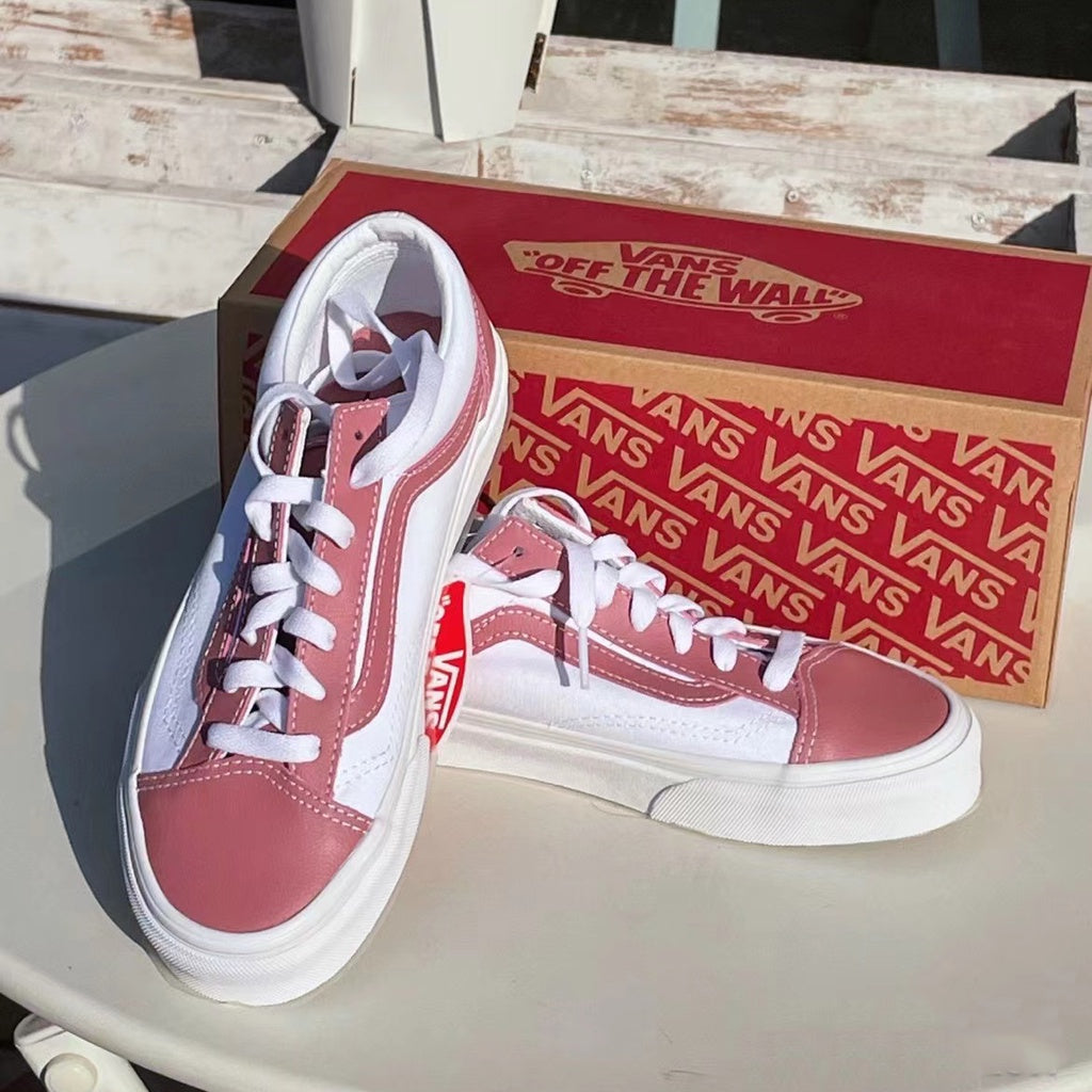 Vans Style 36 Morandi Grey Canvas Shoes Two-color blue and white stitching contrast color low-top casual skateboard shoe