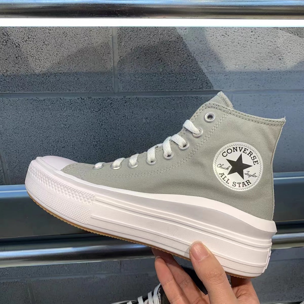 Converse Chuck Taylor Star Move 22-year new high-top thick-soled canvas shoes women's off-white A00562C