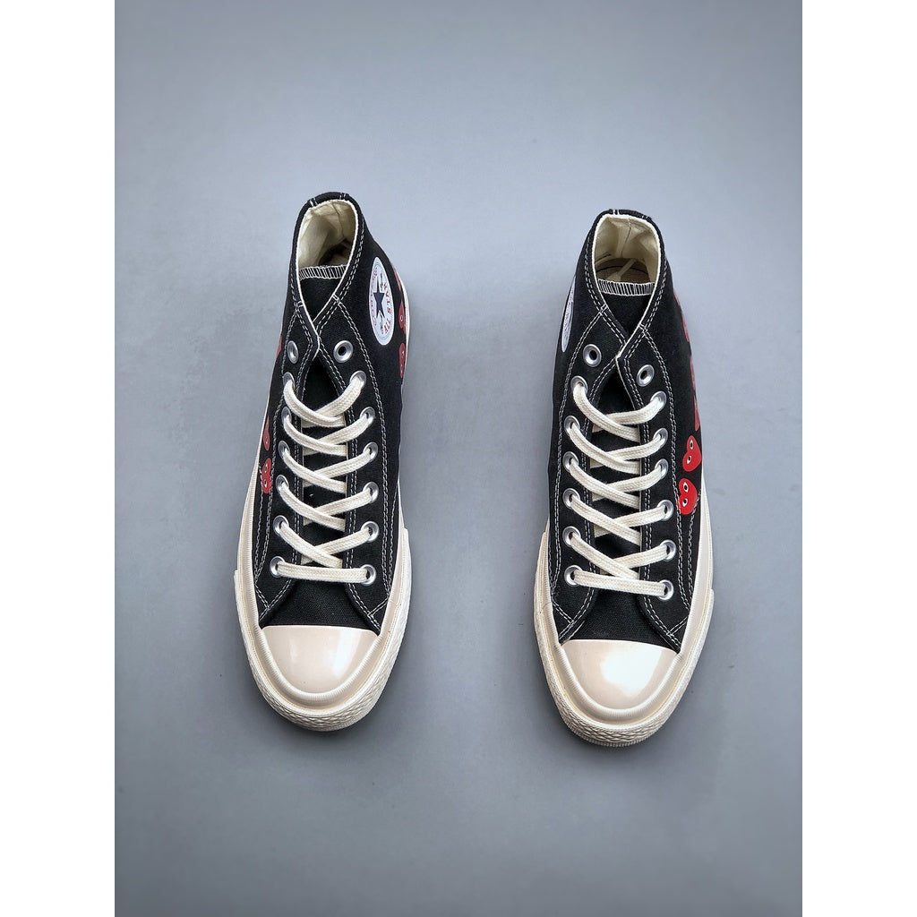 Converse CDG X 1970s  play x jointly High top casual men's and women's canvas shoes black and white