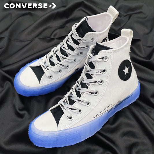 Converse Black lce Not A x Chuck White and Black Lightning High Converse Men's and Women's Canvas Shoes