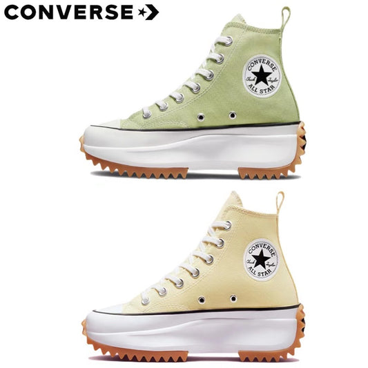 Converse Run Star Hike Olive High-top Casual Canvas Shoes Men's and Women's Same Light Green Light Yellow A00552C A02132