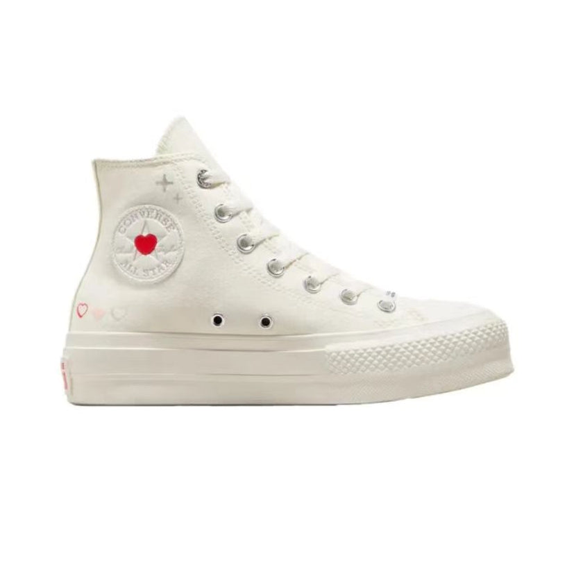 Converse Comfortable and Versatile, Anti slip and Wear resistant High top Canvas Shoes for Women, White