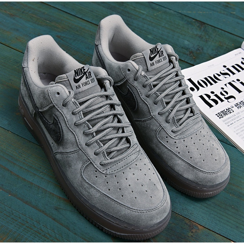Nike Air Force 1 '07 LV8 Suede Low Top Casual Sneakers Deerskin Grey Black "Grey" Pink