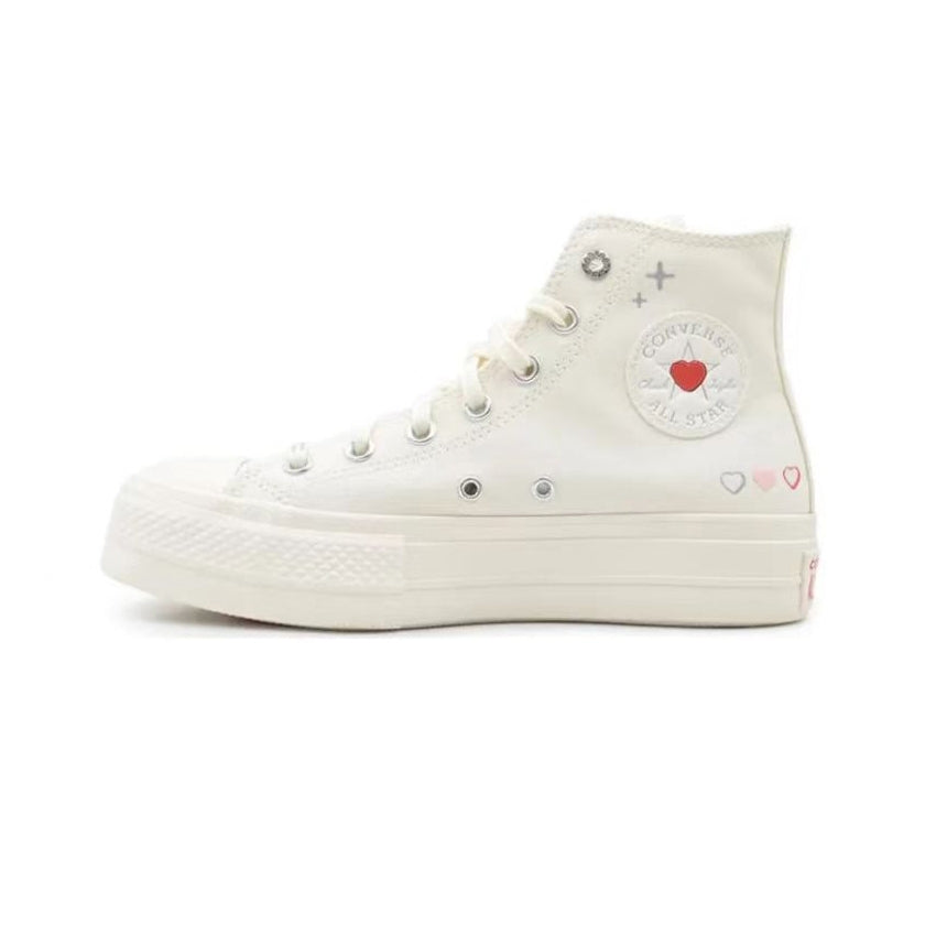 Converse Comfortable and Versatile, Anti slip and Wear resistant High top Canvas Shoes for Women, White