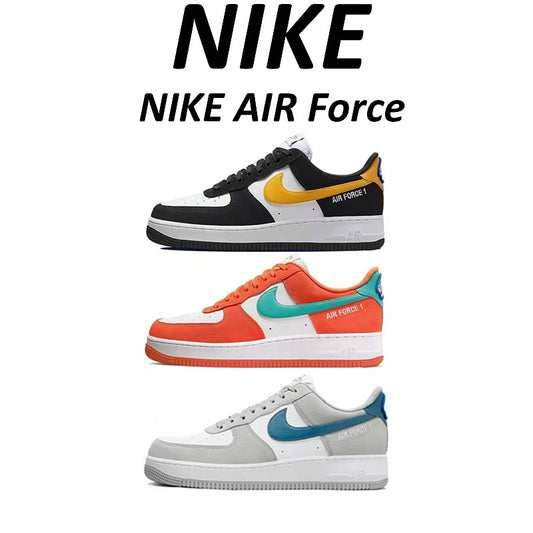 Nike Air Force 1 Low "Athletic Club" Low Top Sneakers Black & White Yellow/White Orange/White Grey