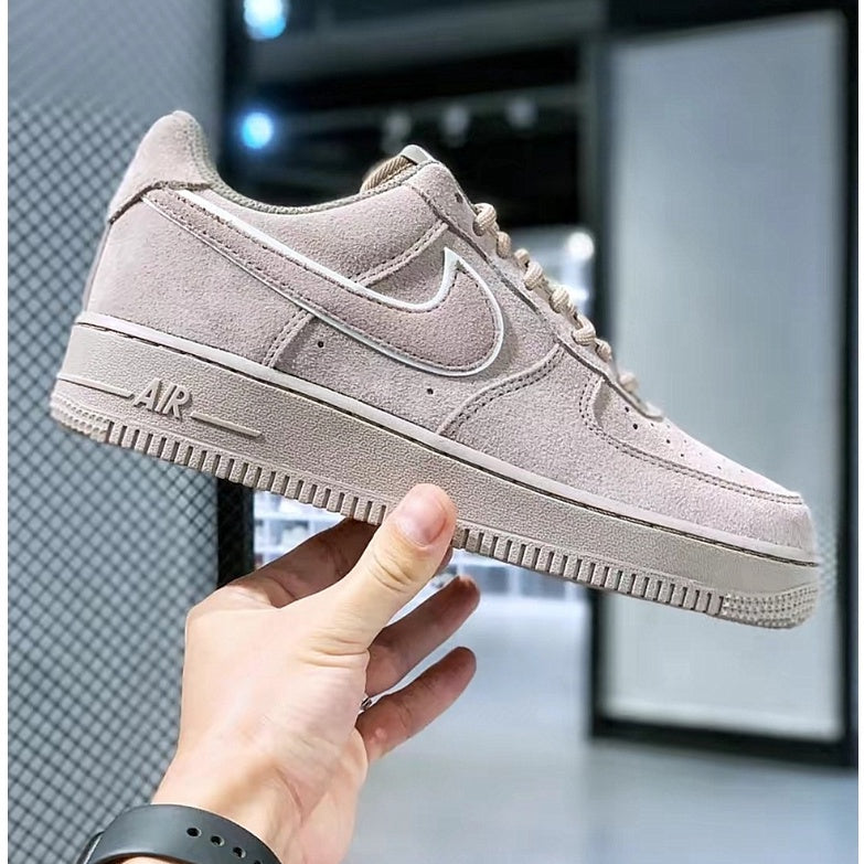 Nike Air Force 1 '07 LV8 Suede Low Top Casual Sneakers Deerskin Grey Black "Grey" Pink