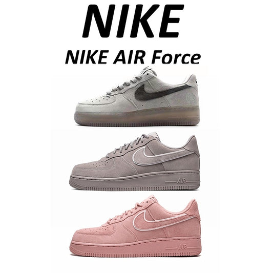 Nike Air Force 1 '07 LV8 Suede Low Top Casual Sneakers Deerskin Grey Black "Grey" Pink