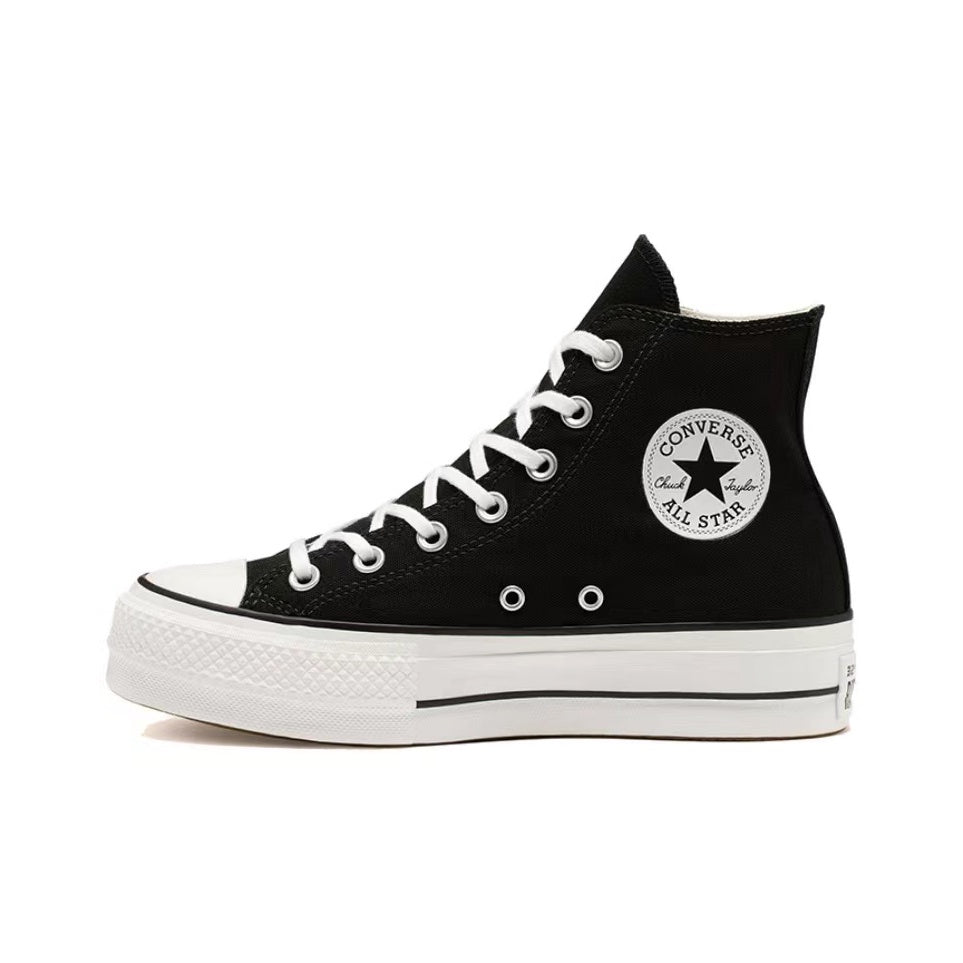 Converse Chuck All Star Canvas Platform High Top Platform High Top Canvas Shoes Black & White