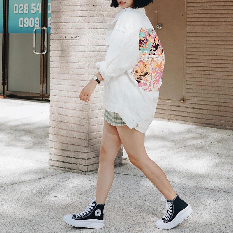 (4 colors) Converse Converse women's shoes 21 summer new high-top thick-soled increased casual shoes canvas shoes 568497