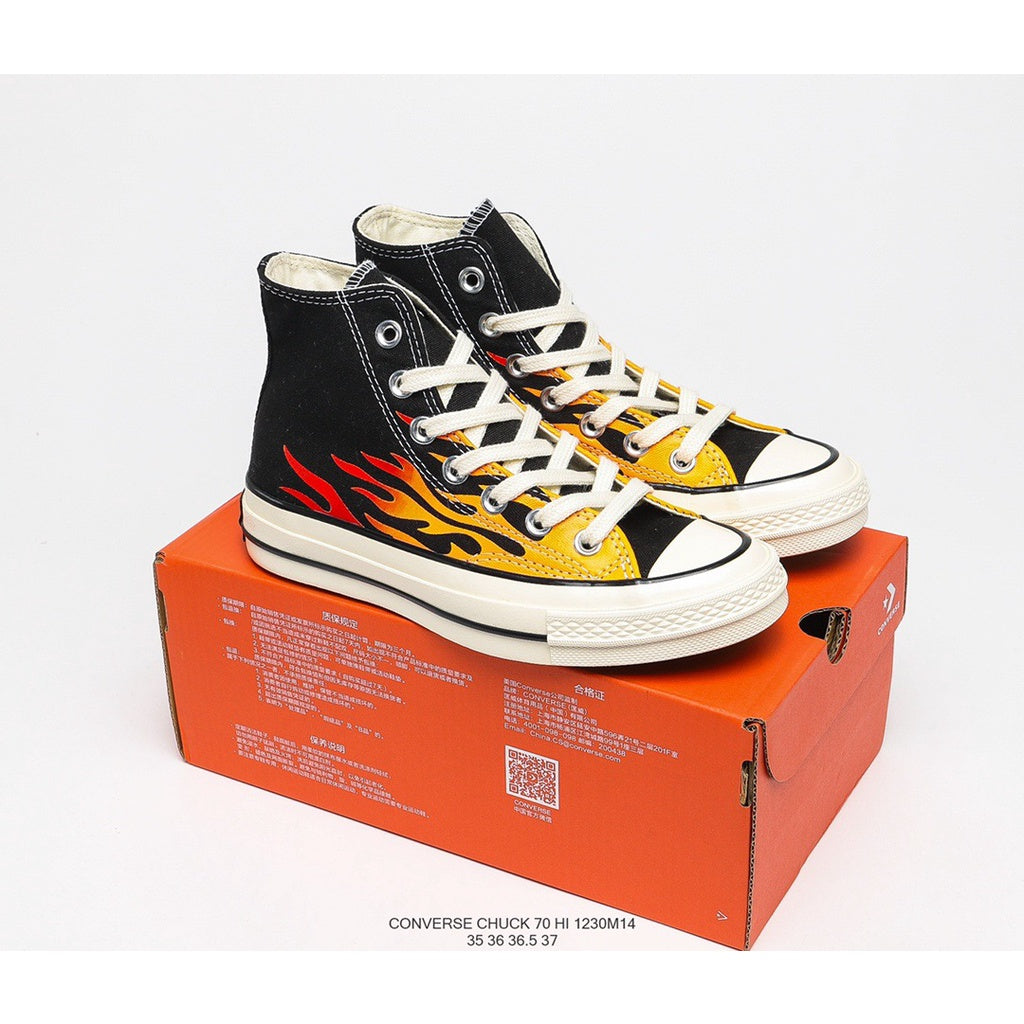 Converse Chuck 1970s OX Flame High Top Low Top Canvas Shoes Unisex 165024C 167813C Converse Sepatu canvas atas tinggi kasut