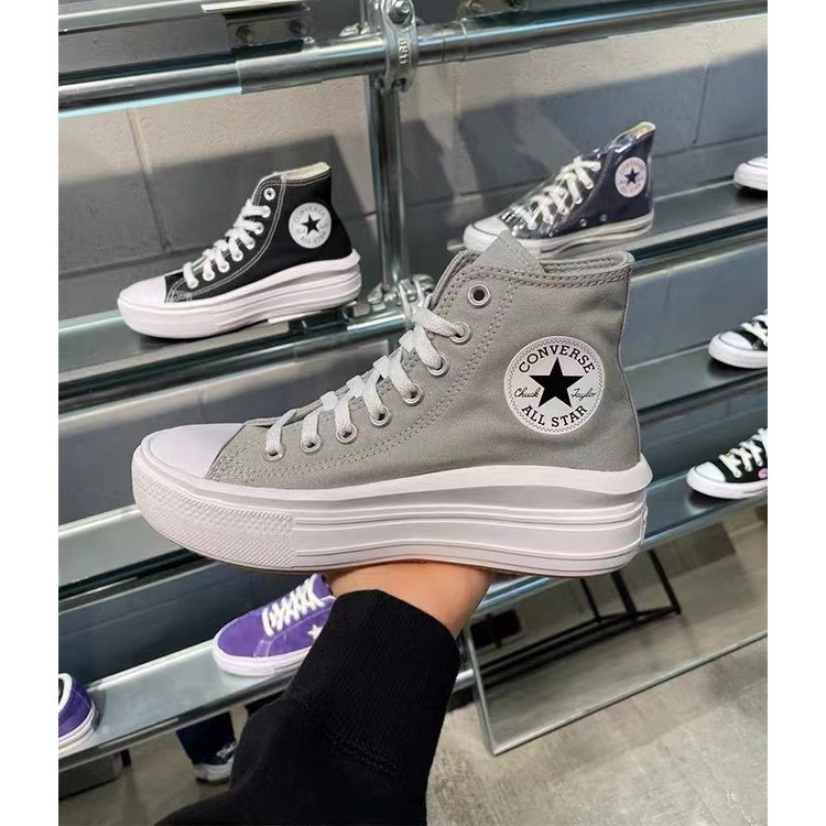 Converse Chuck Taylor Star Move 22-year new high-top thick-soled canvas shoes women's off-white A00562C