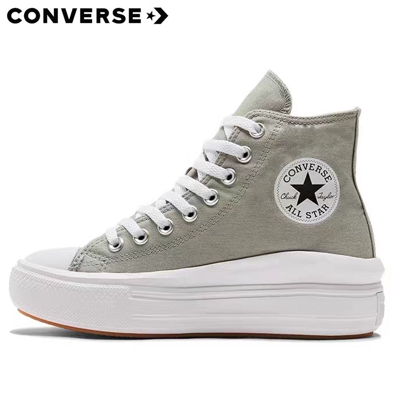 Converse Chuck Taylor Star Move 22-year new high-top thick-soled canvas shoes women's off-white A00562C