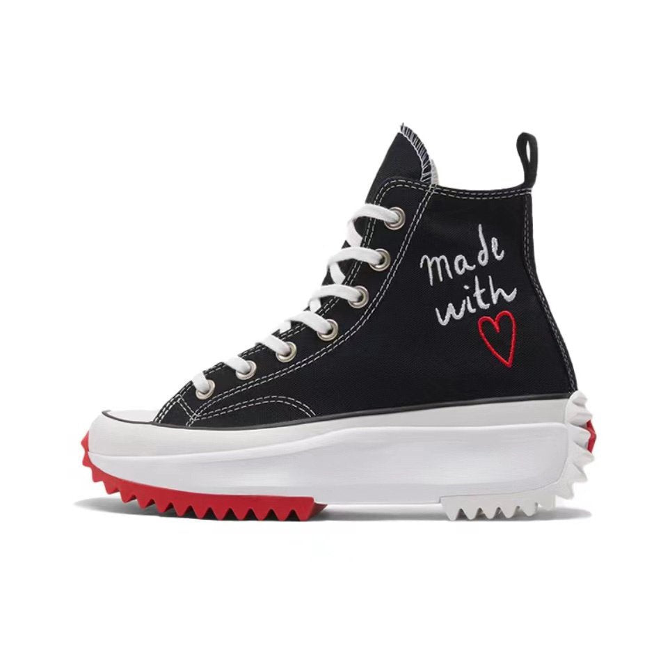 Converse valentine`s Day Run Star Hike Valentine's Day limited order Couples high-top casual release shoes Elevated shoe