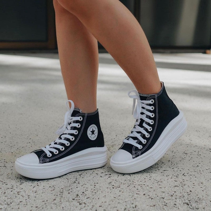 (4 colors) Converse Converse women's shoes 21 summer new high-top thick-soled increased casual shoes canvas shoes 568497
