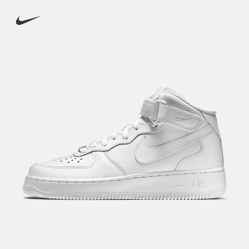 Nike Air Force 1 Mid '07 Original High Top Sports Men's Casual Women's Shoes Pure White "Pure Black" Red Hook