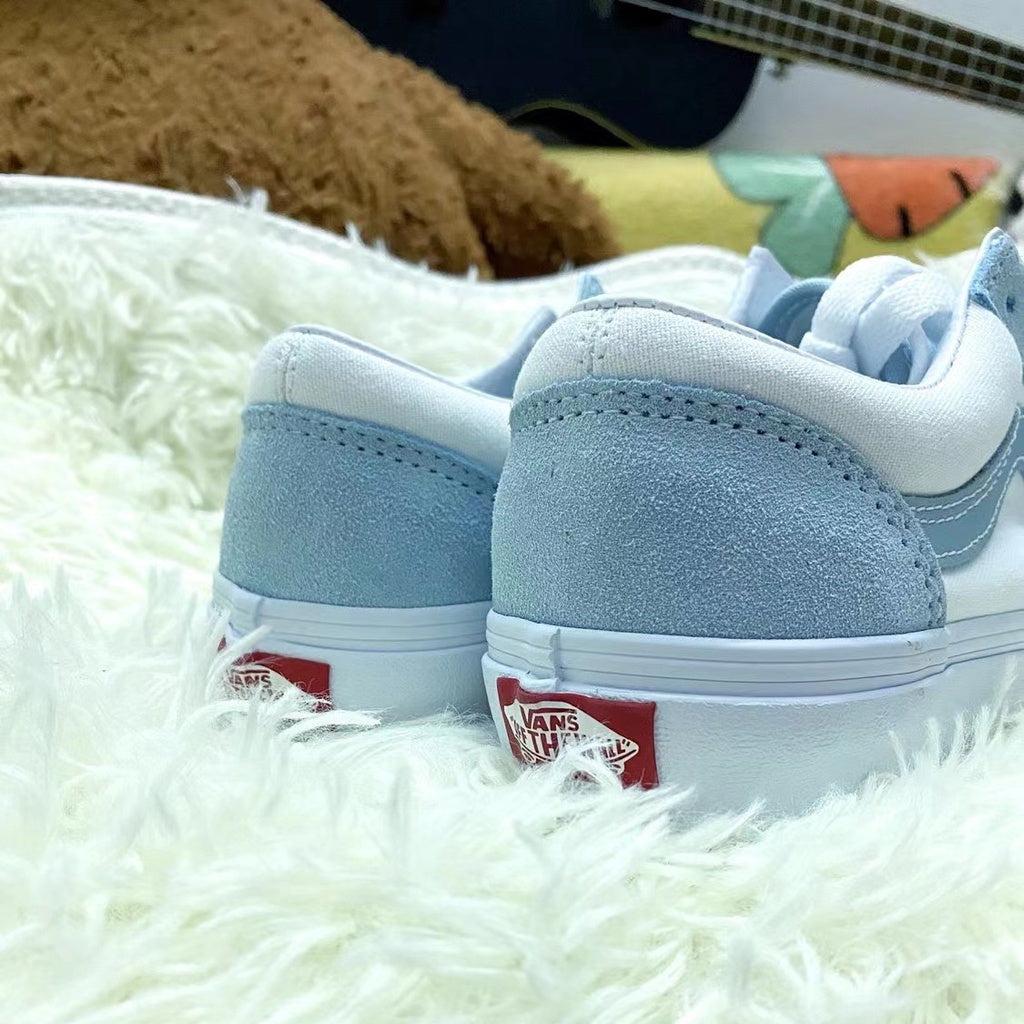 Vans Style 36 Morandi Grey Canvas Shoes Two-color blue and white stitching contrast color low-top casual skateboard shoe