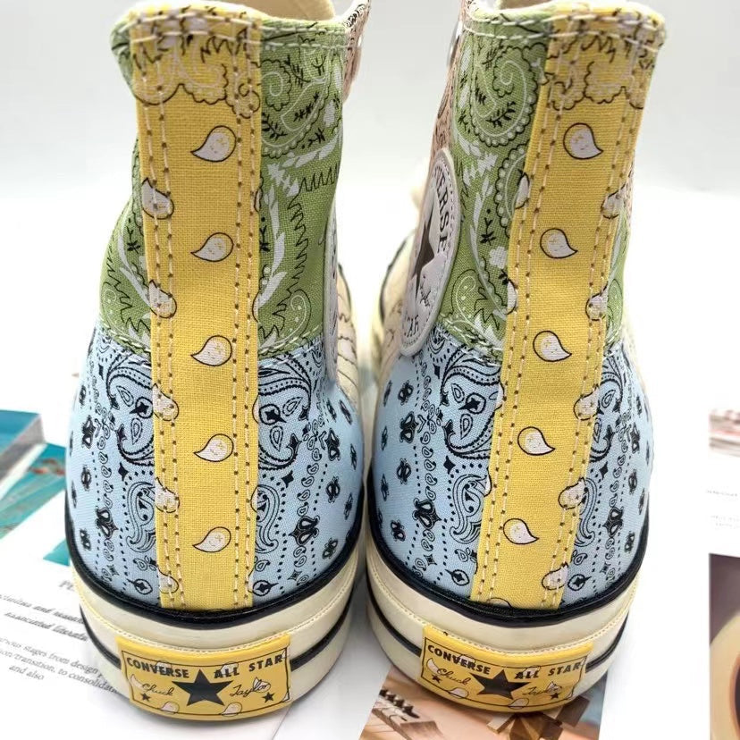 Converse Offspring Paisley X converse pathwork chuck 1970s stitching cashew flower high-top canvas shoes unisex