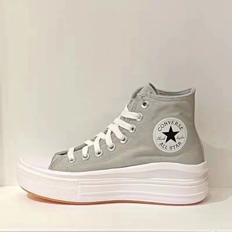 Converse Chuck Taylor Star Move 22-year new high-top thick-soled canvas shoes women's off-white A00562C