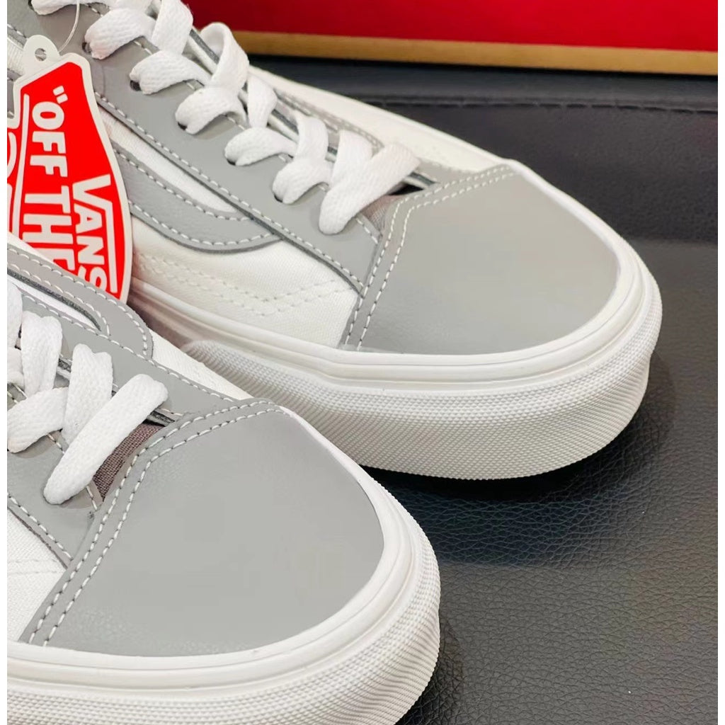 Vans Style 36 Morandi Grey Canvas Shoes Two-color blue and white stitching contrast color low-top casual skateboard shoe