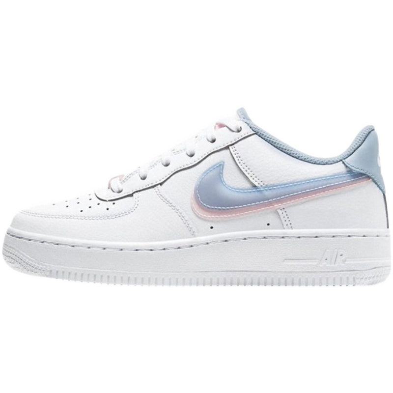 Nike Air Force 1 AF1Nike Air Force One Women's White Blue Pink 'White Red Black Double Hook Stitching Casual Shoes