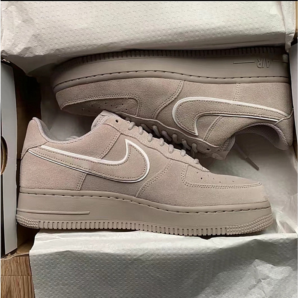 Nike Air Force 1 '07 LV8 Suede Low Top Casual Sneakers Deerskin Grey Black "Grey" Pink