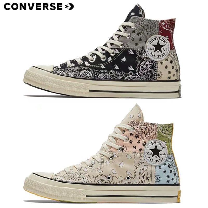 Converse Offspring Paisley X converse pathwork chuck 1970s stitching cashew flower high-top canvas shoes unisex
