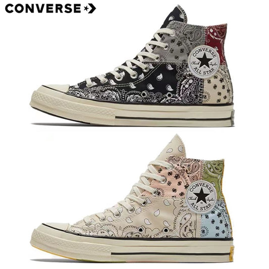 Converse Offspring Paisley X converse pathwork chuck 1970s stitching cashew flower high-top canvas shoes unisex