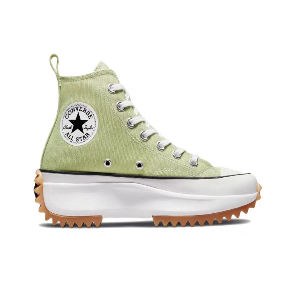 Converse Run Star Hike Olive High-top Casual Canvas Shoes Men's and Women's Same Light Green Light Yellow A00552C A02132