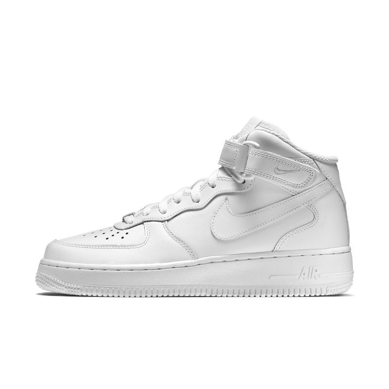 Nike Air Force 1 Mid '07 Original High Top Sports Men's Casual Women's Shoes Pure White "Pure Black" Red Hook