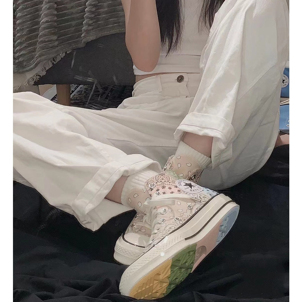 Converse Offspring Paisley X converse pathwork chuck 1970s stitching cashew flower high-top canvas shoes unisex