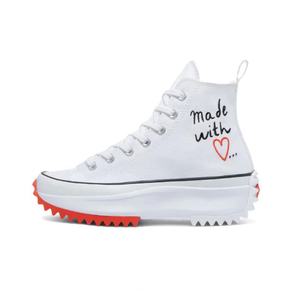 Converse valentine`s Day Run Star Hike Valentine's Day limited order Couples high-top casual release shoes Elevated shoe