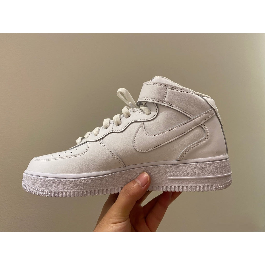 Nike Air Force 1 Mid '07 Original High Top Sports Men's Casual Women's Shoes Pure White "Pure Black" Red Hook