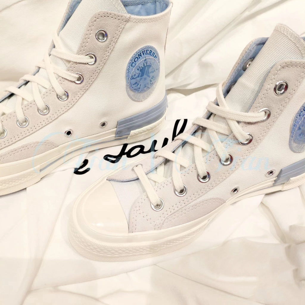 Converse chuck Taylor allstar 1970s crystal standard stitching structure patch high-top casual canvas shoes blue pink
