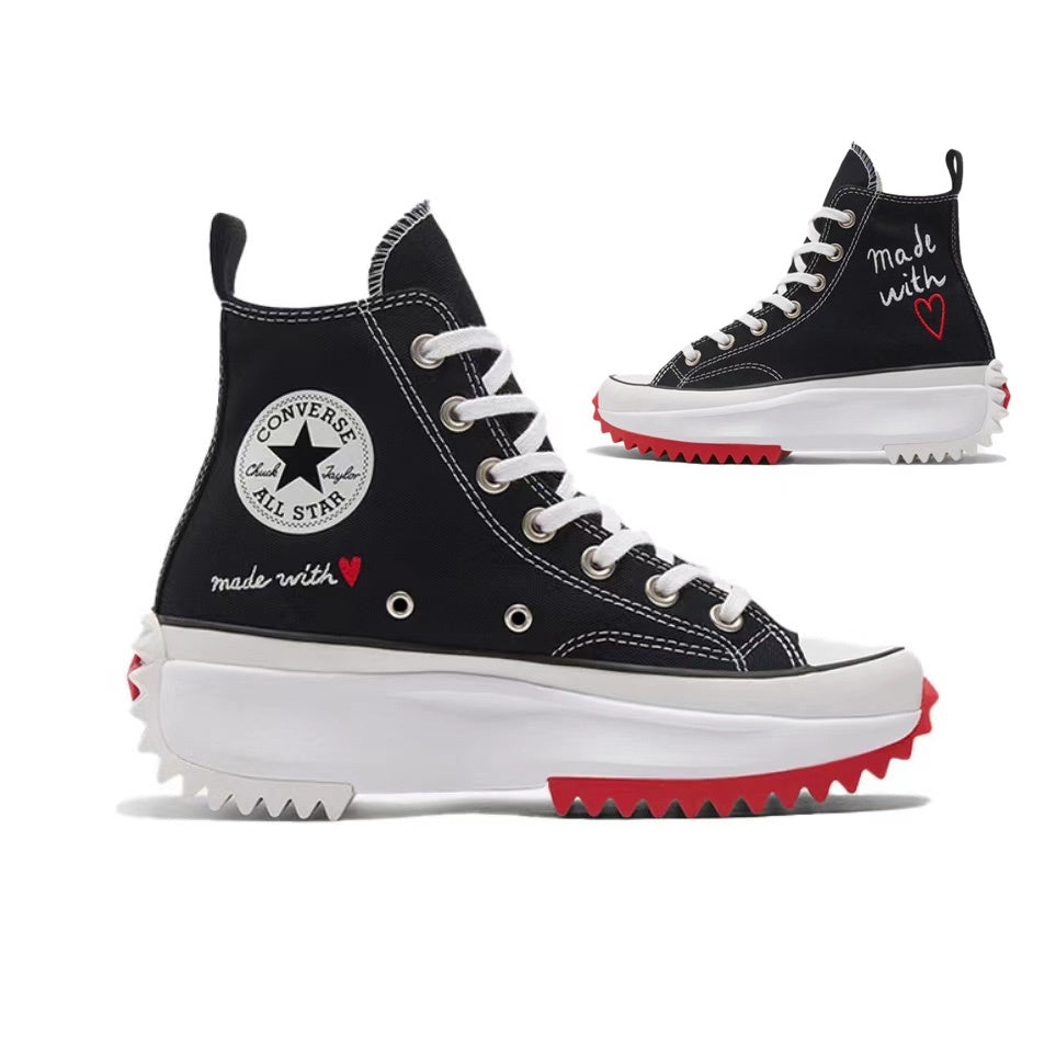 Converse valentine`s Day Run Star Hike Valentine's Day limited order Couples high-top casual release shoes Elevated shoe