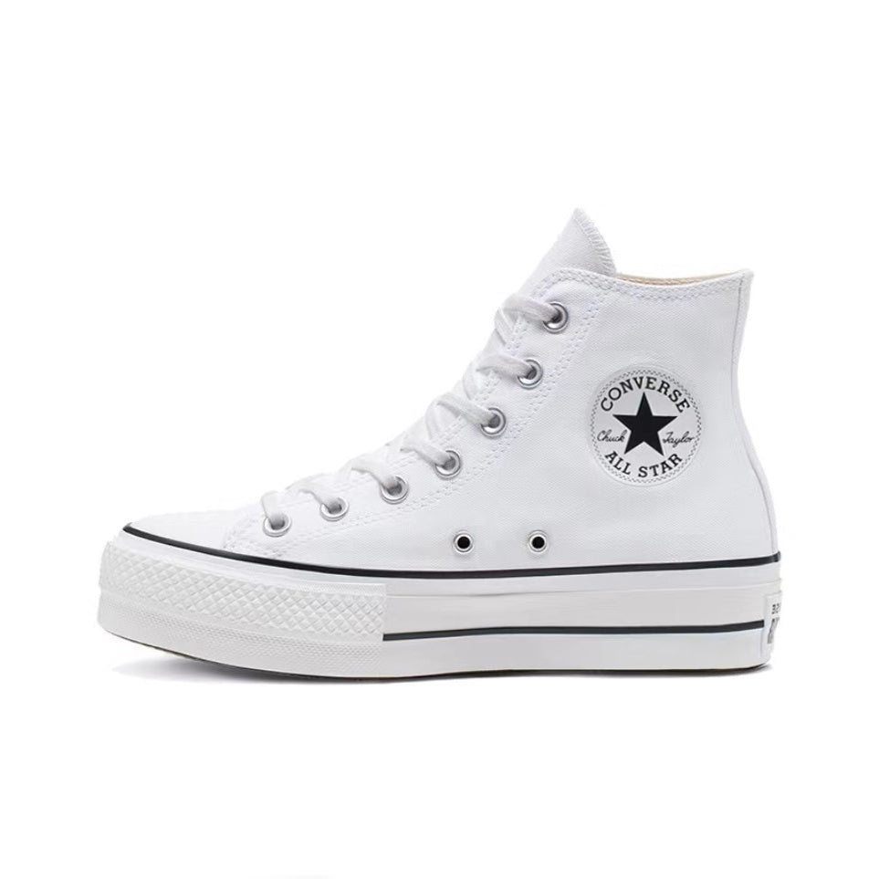 Converse Chuck All Star Canvas Platform High Top Platform High Top Canvas Shoes Black & White