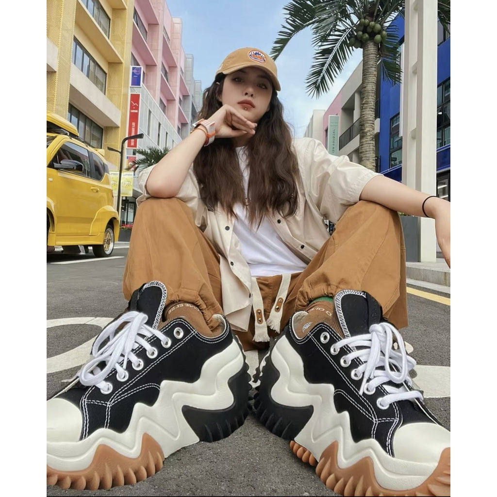 Converse Run Star Motion trend thick-soled canvas shoes heightening shoes men and women with the same paragraph 172895C