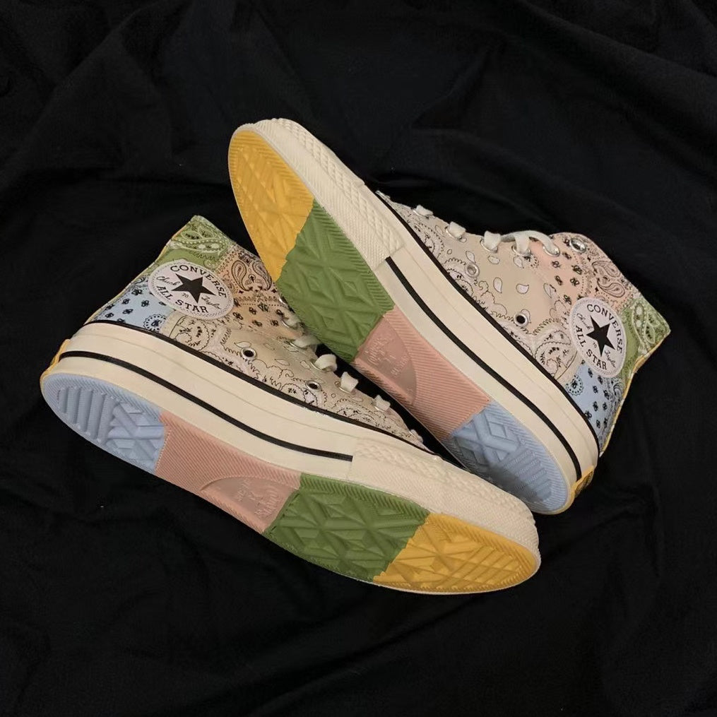Converse Offspring Paisley X converse pathwork chuck 1970s stitching cashew flower high-top canvas shoes unisex
